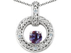 Tommaso Design™ Round 4 mm Simulated Alexandrite Round Circle Pendant Necklace
