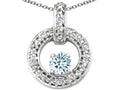 Tommaso Design™ Round 4 mm Genuine Aquamarine Round Circle Pendant Necklace