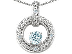 Tommaso Design™ Round 4 mm Genuine Aquamarine Round Circle Pendant Necklace