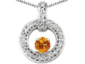 Tommaso Design™ Round 4 mm Genuine Citrine Round Circle Pendant Necklace