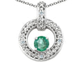 Tommaso Design™ Round 4 mm Genuine Emerald Round Circle Pendant Necklace