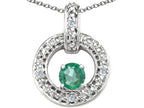Tommaso Design™ Round 4 mm Genuine Emerald Round Circle Pendant Necklace