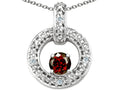 Tommaso Design™ Round 4 mm Genuine Garnet Round Circle Pendant Necklace