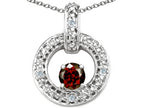 Tommaso Design™ Round 4 mm Genuine Garnet Round Circle Pendant Necklace
