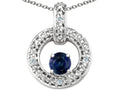 Tommaso Design™ Round 4 mm Genuine Sapphire Round Circle Pendant Necklace