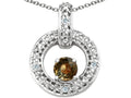 Tommaso Design™ Round 4 mm Genuine Smoky Quartz Round Circle Pendant Necklace