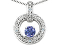 Tommaso Design™ Round 4 mm Genuine Tanzanite Round Circle Pendant Necklace