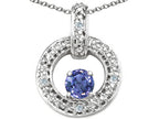 Tommaso Design™ Round 4 mm Genuine Tanzanite Round Circle Pendant Necklace