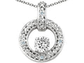 Tommaso Design™ Round 4 mm Genuine White Topaz Round Circle Pendant Necklace