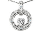 Tommaso Design™ Round 4 mm Genuine White Topaz Round Circle Pendant Necklace