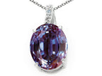 Tommaso Design™ Oval 10x8mm Simulated Alexandrite Pendant Necklace