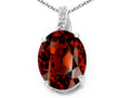 Tommaso Design™ Oval 10x8mm Genuine Garnet Pendant Necklace