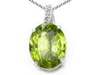 Tommaso Design™ Oval 10x8mm Genuine Peridot Pendant Necklace