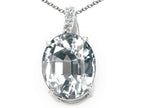 Tommaso Design™ Oval 10x8mm Genuine White Topaz Pendant Necklace