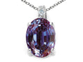 Tommaso Design™ Oval 8x6mm Simulated Alexandrite Pendant Necklace