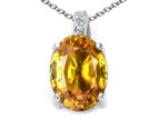 Tommaso Design™ Oval 10x8mm Genuine Citrine Pendant Necklace