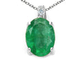 Tommaso Design™ Oval 8x6mm Genuine Emerald Pendant Necklace