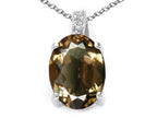 Tommaso Design™ Oval 8x6mm Genuine Smoky Quartz Pendant Necklace