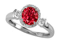 Tommaso Design Round Created Ruby And Diamond Ring