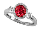 Tommaso Design Round Created Ruby And Diamond Ring