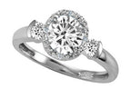 Tommaso Design Round 6mm Genuine White Topaz And Diamond Ring
