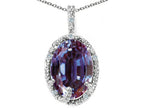 Tommaso Design™ Oval 10x8mm Simulated Alexandrite Pendant Necklace