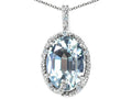 Tommaso Design™ Oval 10x8mm Genuine Aquamarine Pendant Necklace