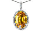 Tommaso Design™ Oval 10x8mm Genuine Citrine Pendant Necklace