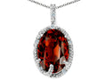 Tommaso Design™ Oval 10x8mm Genuine Garnet Pendant Necklace