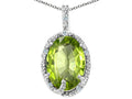 Tommaso Design™ Oval 10x8mm Genuine Peridot Pendant Necklace