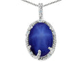 Tommaso Design™ Oval 10x8mm Created Star Sapphire Pendant Necklace