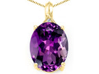 Tommaso Design™ Genuine Oval Amethyst Pendant Necklace