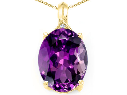 Tommaso Design™ Genuine Oval Amethyst Pendant Necklace