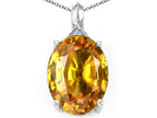 Tommaso Design™ Oval 12x10mm Genuine Citrine Pendant Necklace