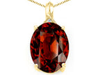 Tommaso Design™ Genuine Oval Garnet Pendant Necklace