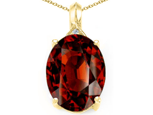 Tommaso Design™ Genuine Oval Garnet Pendant Necklace