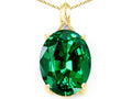 Tommaso Design™ Created Oval Emerald Pendant Necklace