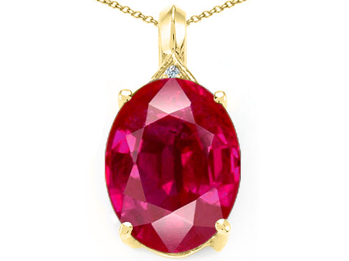 Tommaso Design™ Created Oval Ruby Pendant Necklace