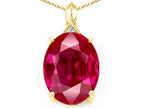 Tommaso Design™ Created Oval Ruby Pendant Necklace