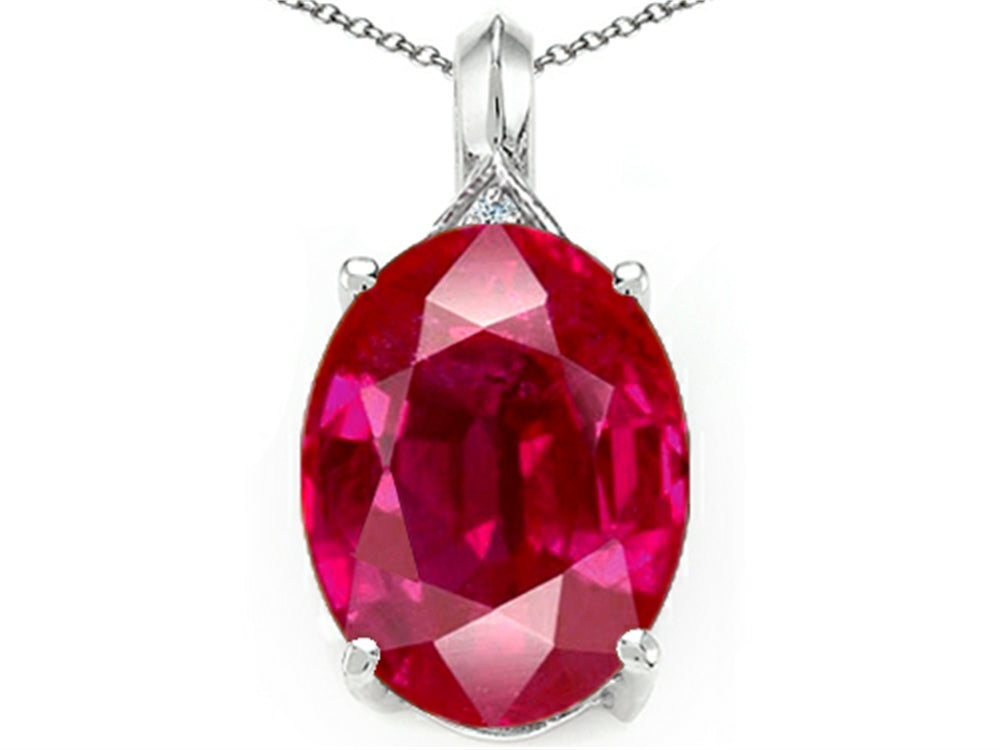 Tommaso Design™ Created Oval Ruby Pendant Necklace