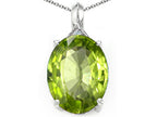 Tommaso Design™ Oval 12x10mm Genuine Peridot Pendant Necklace