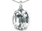 Tommaso Design™ Oval 12x10mm Genuine White Topaz Pendant Necklace