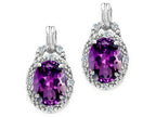 Tommaso Design™ Oval 8x6mm Genuine Amethyst Earrings