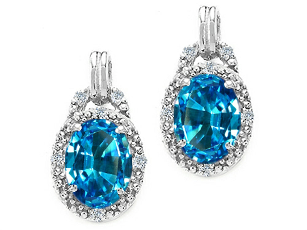 Tommaso Design™ Oval 8x6mm Genuine Black Topaz Earrings