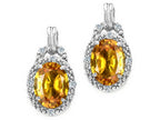 Tommaso Design™ Oval 8x6mm Genuine Citrine Earrings