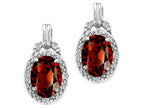 Tommaso Design™ Oval 8x6mm Genuine Garnet Earrings