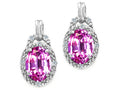 Tommaso Design™ Oval 8x6mm Created Pink Sapphire Earrings
