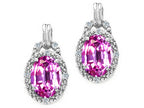 Tommaso Design™ Oval 8x6mm Created Pink Sapphire Earrings
