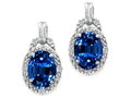 Tommaso Design™ Oval 8x6mm Created Blue Sapphire Earrings