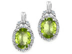 Tommaso Design™ Oval 8x6mm Genuine Peridot Earrings